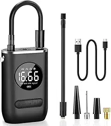 Compressor de Ar Portátil com Bomba de Pneu Sem Fio 150 PSI, com Bateria Recarregável de 4000 mAh, Bomba de Ar Premium