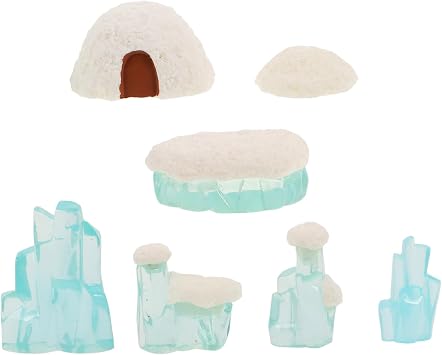 7Pcs Mini Igloo Toy Set Arctic Model Scene Lifelike Ice Houses for Dollhouse Micro Landscape Decoration Winter Crafts for Kids