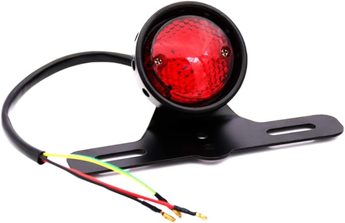 Amazon Jiaher テールランプ バイク Led ビンテージ Led テール ランプ ライト ナンバー灯 ステー 付き レッド レンズ バイク ドレスアッ プ カスタム パーツ テール ランプ 汎用 テールランプ 車 バイク