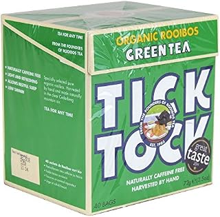 Tick Tock Organic Green Rooibos 40 Bags (Pack of 3)