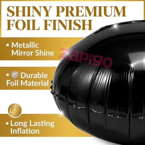 Image of Balloonistics Black 40-Inch Foil Number 16 Balloon - Helium or Air Fill for 16th Birthday, Anniversary Party Decoration, Photo Booth Backdrop, Cake Table Decor