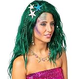  NET TOYS Set marítimo de Tres Piezas Adorno para el Cabello Estrella de mar - Azul-Blanco - Encantador Accesorio de Dama Sirena y Hada - Incomparable para Festival y Noches temáticas