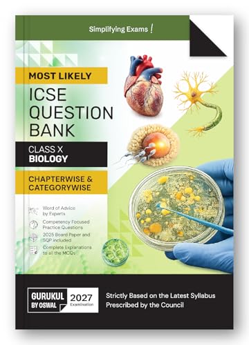 Image of Gurukul by Oswal ICSE Class 10 Biology Most Likely Question Bank for 2027 Exam | Chapterwise & Categorywise Questions, Competency Based Practice, 2025 Board Paper & SQP, MCQ Explanations