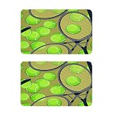 QMIN Kühlschrankmagnete Sport Tennisball Schläger Muster, Kühlschrankmagnet Aufkleber 2 Stück, lustige niedliche dekorative Kühlschrankmagnete für Küche Spülmaschine Metall Tür Büro