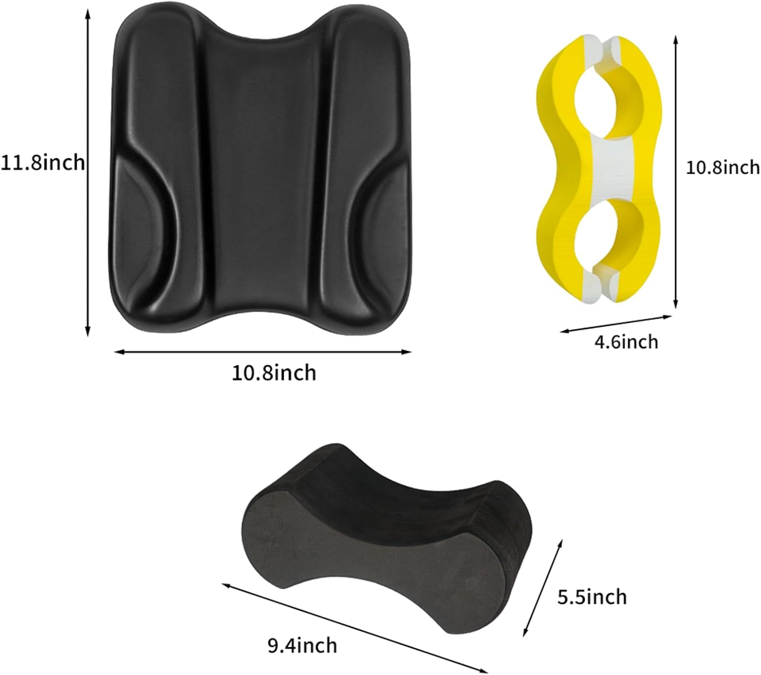 EVA Swim Training Set of 3 - Pull Buoy, Swim Kickboard, and Side Kick Ankle Board for Upper Body and Core Strength, Ideal Swim Training Aid for Unisex Adults, Juniors, and Beginners