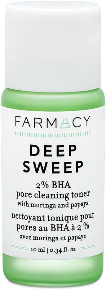 2% Salicylic Acid Toner for Face - Deep Sweep BHA Liquid Exfoliant + Pore Cleaner - Controls Oil, Gently Exfoliates + Refines Pores - Skin Care for Combo, Oily + Blemish-Prone Skin - (10ml)