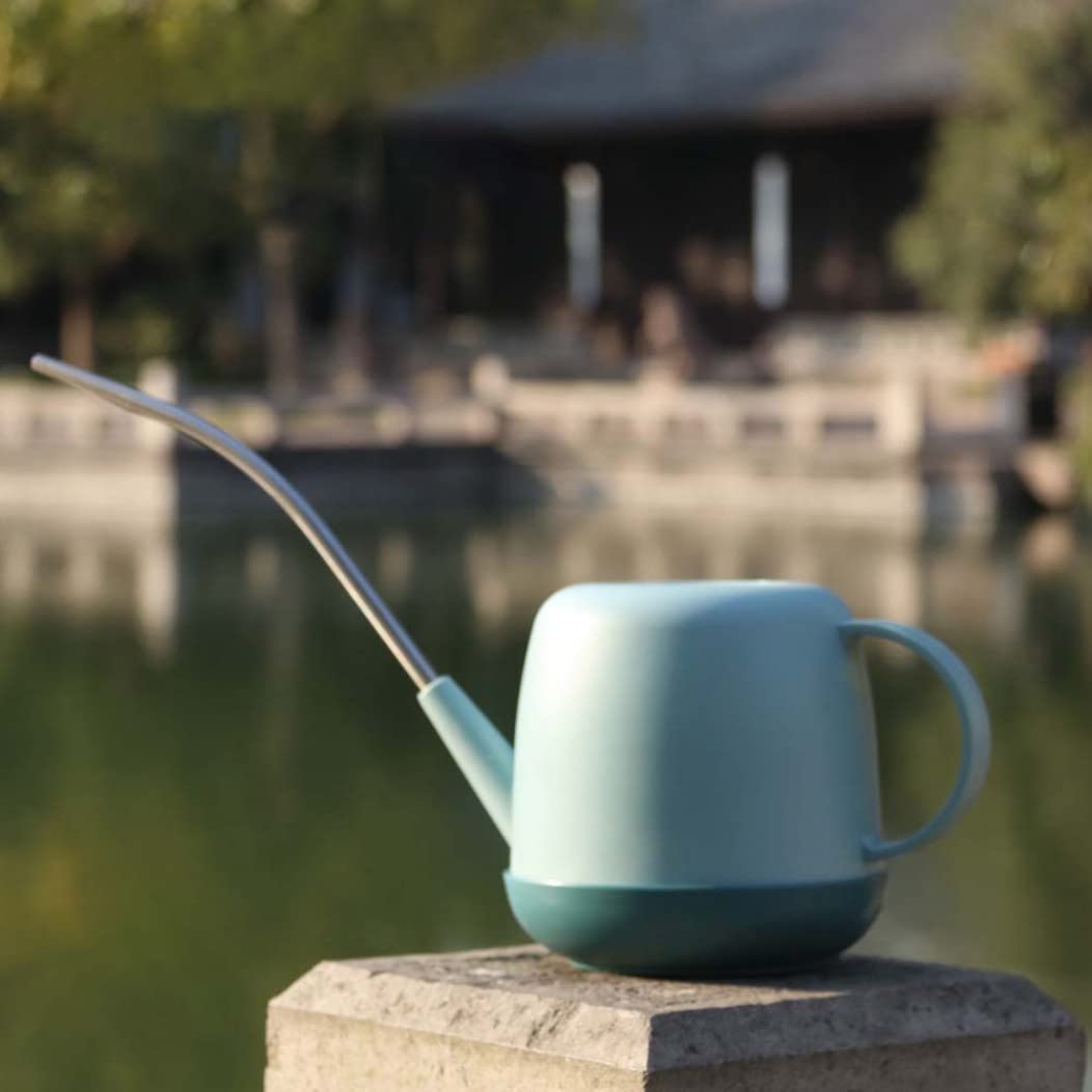 Gießkanne für den Außenbereich Gießkanne for draußen, Gießkanne for drinnen Gießkannen Gießkannen Blumen Gießkanne Kleiner Wasserkocher mit langem Ausguss for Pflanzen im Freien und drinnen 1L Weiß(Bl