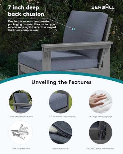 Image of SERWALL HDPE Outdoor Couch with Coffee Table