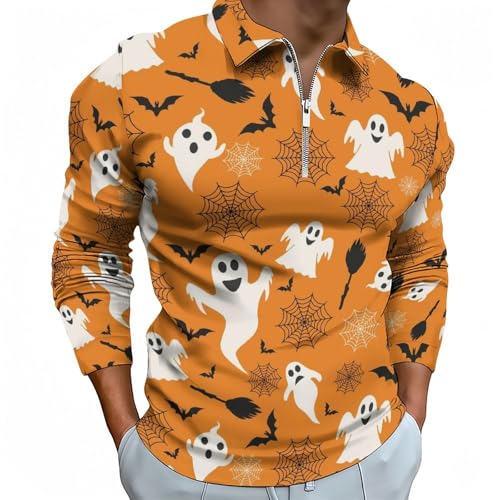T-shirt de golf Novastar avec fermeture éclair et manches longues pour homme casual