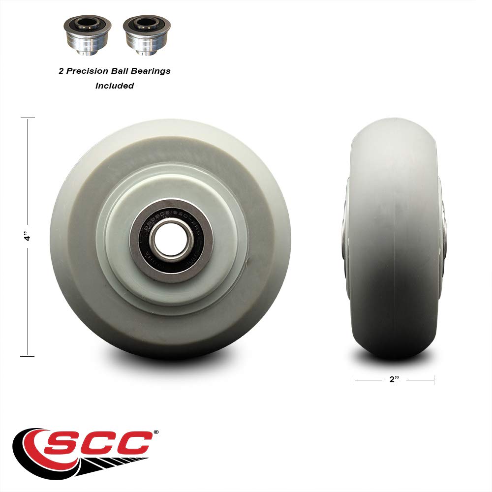 SCC-4" Thermoplastic Rubber Donut Tread Wheel Only w/Ball Bearing-300 lbs Cpty