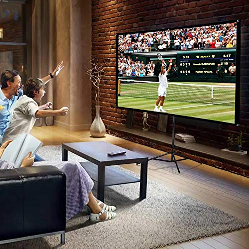 Projektor-Leinwand mit Ständer, 354 cm (100 Zoll), tragbare Projektions-Leinwand 16:9, 4K HD, für den Innen- und Außenbereich, Heimkino, Gartenkino