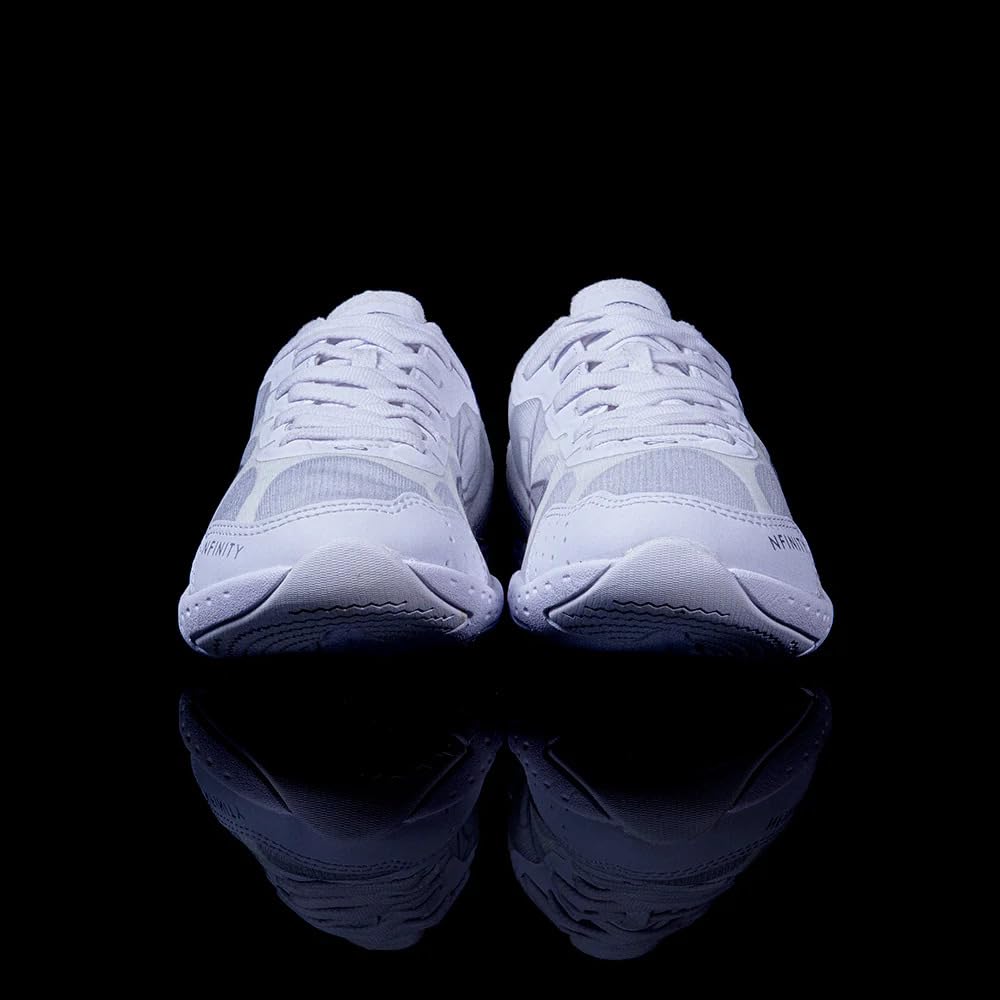Nfinity Cheer Shoes - Alpha White Indoor Gym Sneakers for Women - Lightweight Breathable Shoes for Women - Comfortable Women's Athletic Shoes - Versatile and Flexible Women's Walking Shoes