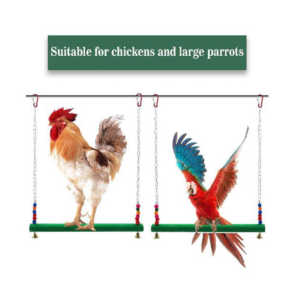 Poulet à la Main balançoire Poulet Perche Poulet Support en Bois Poulet Jouet pour Poules Oiseau Perroquet Ara