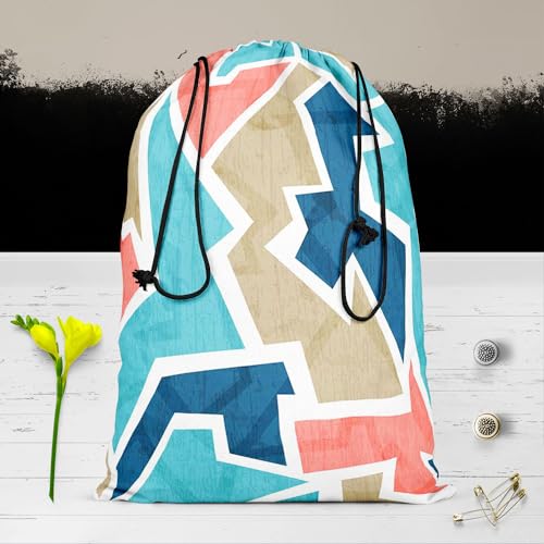 Image of ArtzFolio Vintage Triangle D2 | Reusable Sack Bag | Bag for Gym, Storage, Vegetable & Travel