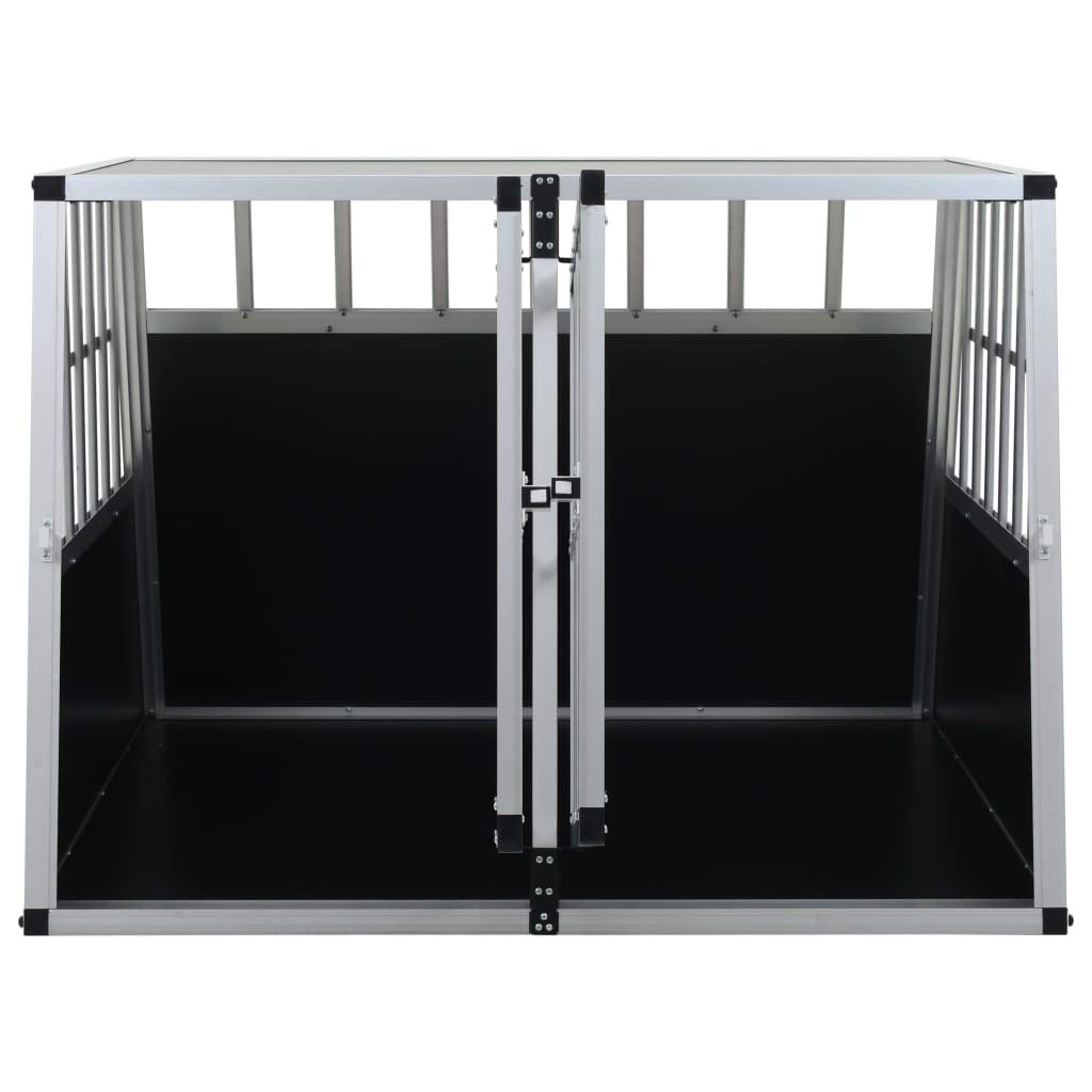Hundetransportbox mit Doppeltür, Doppeltür-Design, Leicht und einfach zu montieren, 94 x 88 x 69 cm, für Kofferraum des Autos, für mittelgroße und große Hunde
