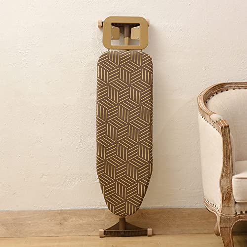 Bügelbrett mit T-Bein, höhenverstellbar, faltbar, Dampfbügeleisenablage, Bezug aus 100% Baumwolle mit extra dickem Polster für bequemes Bügeln, ideal für Hauswaschräume und Schlafsäle