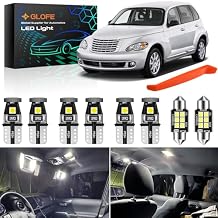 White Interior LED Bulbs Kit Package Replacement for Chrysler PT Cruiser 2000-2003 2004 2005 2006 2007 2008 2009 2010 Map Dome Trunk and License Plate Lights + Free Tool,6000K Bright White