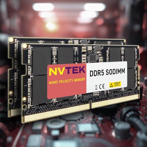 Image of 64GB 2X32GB DDR5 5600MHz PC5-44800 2Rx8 1.1V CL46 262-PIN Non-ECC Unbuffered SODIMM NVTEK Laptop PC Memory KIT