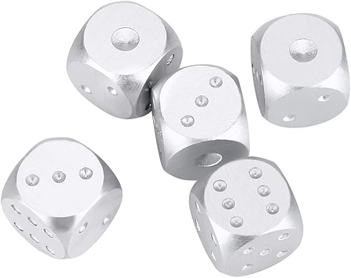 Miniatura 8 de Juego de dados de metal de 6 caras, juego de dados con caja de almacenamiento, juego de mesa, juegos de póquer, accesorios de dados (caja