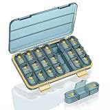 Acedada Pill Organizer 3X A Day, Weekly 7 Day Pill Box 3 Times A Day, Travel Pill Case with Large 21 Compartments, Daily Medicine Organizer Pills Holder for Vitamin Fish Oil Supplements, Blue