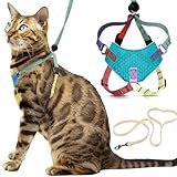Houdini™ Escape Proof Cat Harness and Leash Set by OutdoorBengal – Tactical Vest for Walking – Comfy, Adjustable and Lightweight - Houdini Cat Harness Escape Proof for Cats + Cat Leash (Multicolor, M)