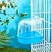 Honeydak 3 Pieces Clear Bird Bath for Cage Parakeet Bird Cage Accessories Hanging Bath Box Parrot Bathing Tub with View for Cockatiel Conure Canary Budgies Parrots(Vivid Color)