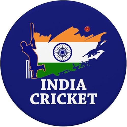 Miniatura 3 de Pincel de críquet con bandera de la India para regalo de estrellas, agarre y soporte para teléfonos y tabletas