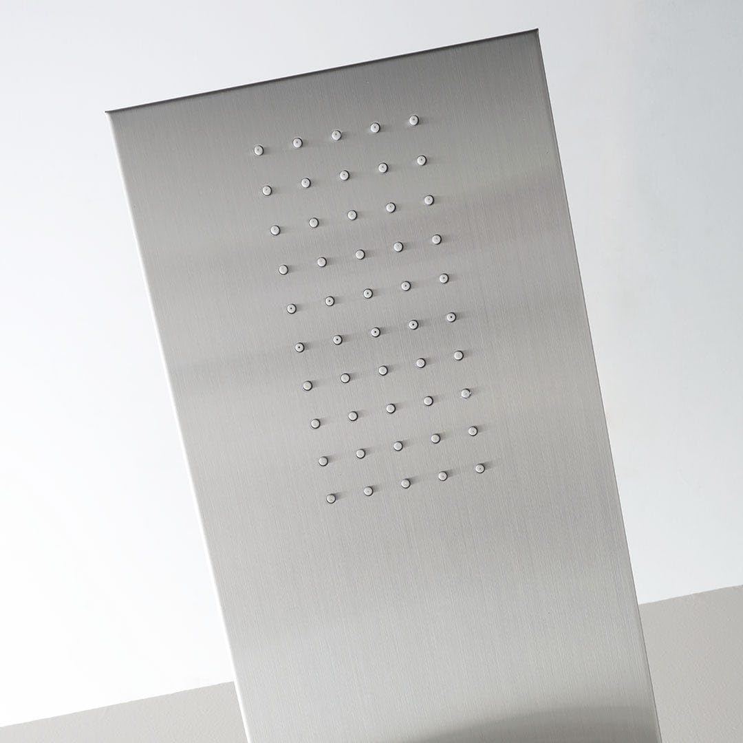Kiamami Valentina - Pannello doccia idromassaggio in acciaio spazzolato cromato h 150cm