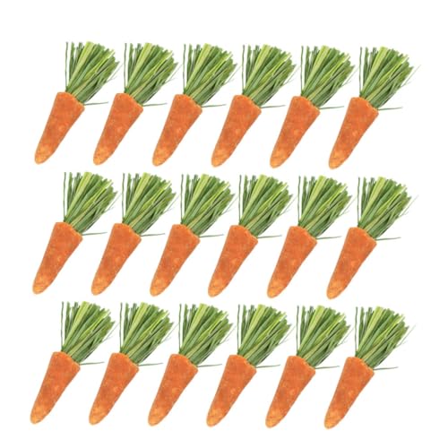 EPIGEIST 18 Piezas de Zanahorias Masticables para Animales Pequeños Juguetes Dentición de Conejos y Hámsteres Material Natural Duradero Tamaño Seguro para Mascotas Pequeñas como Cobayas