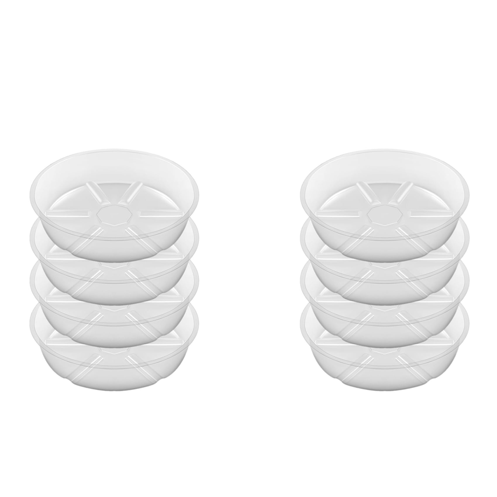 Jnchdghwa As Shown 8Pack Clear Plant Saucer 10Inch Plastic Plant Saucers Thicker Plant Tray Flower Pot For Indoor Outdoor Garden