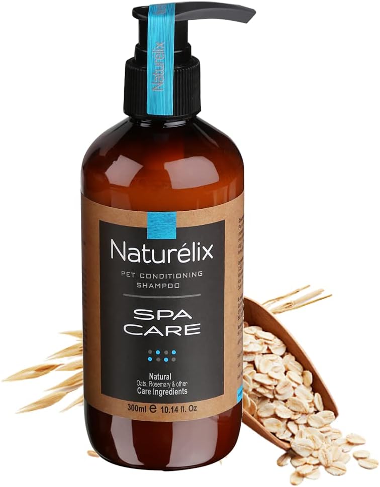 Naturelix SPA Care Dog Shampoo & Conditioner | Oatmeal, Neem, Rosemary & Cedar Oils | Itch Relief, Flea Protection, Odor Control, Hair Fall Reduction | pH Balanced | Vet Approved | 15-30 Washes