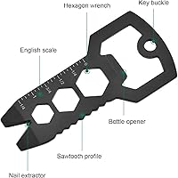 Vista 5 de Herramienta multiherramienta para acampar al aire libre con llave extractora de uñas, duradera para picnic