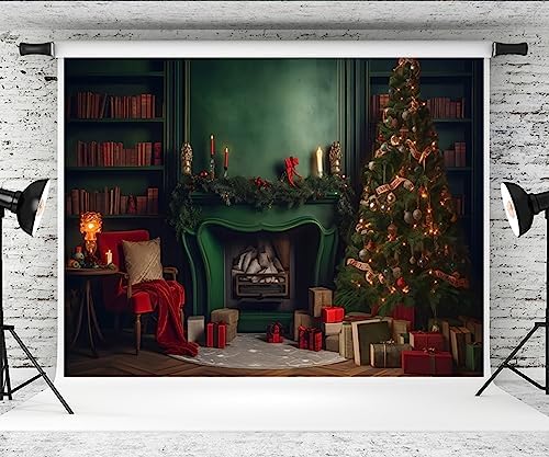 Amazon.com : Kate 10×6.5ft Green Christmas Photography Backdrop Indoor ...
