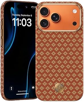 iPhone 17 Pro uyumlu K l f MagSafe  arj  zellikli Benks ArmorAir ArmorGrid Serisi Kevlar Kapak A k Turuncu