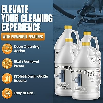 Carpet Extraction Cleaner - Water-Based Professional Deep Clean Carpet Cleaner Solution for Machine - Heavy Duty Stain Remover, Pet-Friendly, Ideal for Residential & Commercial Use