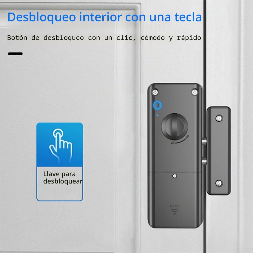 Feegow Cerradura de puerta invisible inteligente | Cerradura electrónica sin perforaciones | Desbloqueo de tarjeta IC | Desbloqueo de aplicación para TTlock