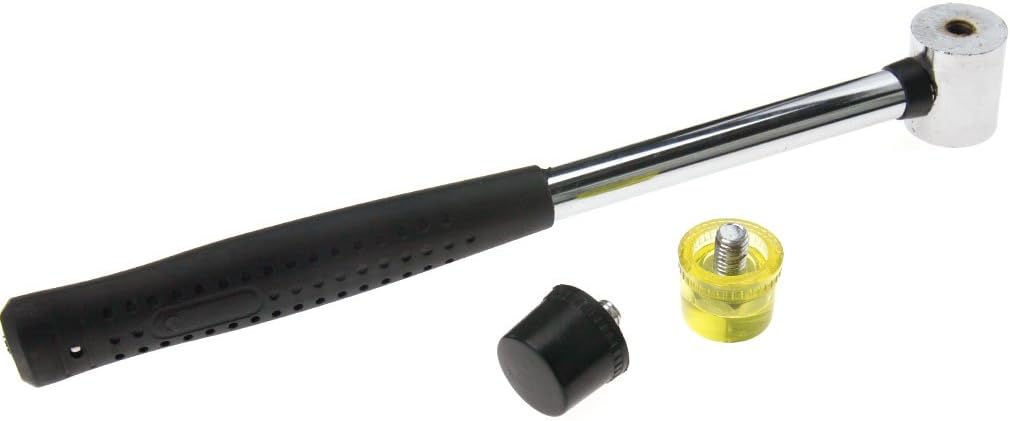 Rubber Mallet Hammer 0.98 Inch Nonslip Grip Dual Mini Rubber and Nylon Head Face