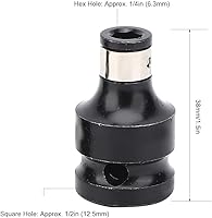 Vista 4 de Adaptador de llave de impacto, 2 unidades de unidad cuadrada de 1/2 pulgada a 1/4 pulgadas hexagonal hembra adaptador convertidor adaptador