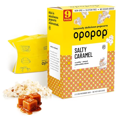 Opopop Salty Caramel Microwave Popcorn 2.8 oz. 9-Pack