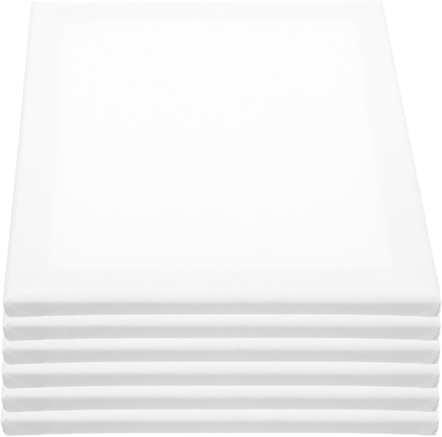6 Pack Square Painting Board Panels, Blank White Wooden Canvas
