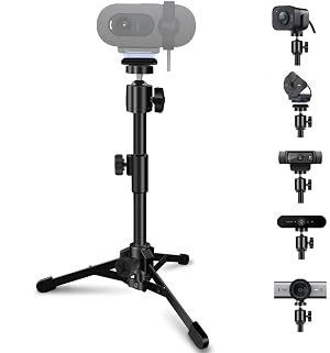 Desktop Webcam Tripod Stand Portable Webcam Mount Holder with Magnet Mount and 1 4 Thread Compatible with Logitech