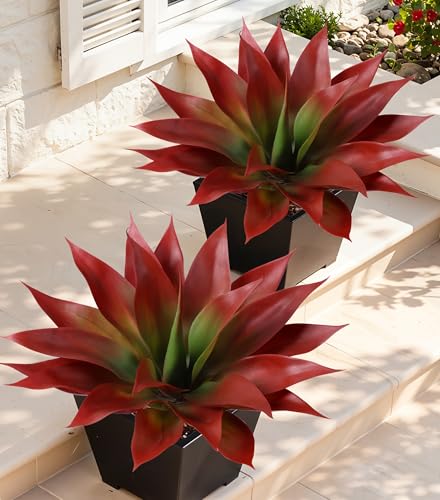 Ivydale Fake Plants 18 Inch Agave Artificial Plants Outdoor 2