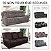 ANARACHON Recliner Couch Cover Leather Look Recliner Sofa Covers for 3 Cushion Reclining Sofa Slipcovers 8-Pieces Furniture Protector Spandex Fabric Washable (3 Seater, 01 Chocolate)