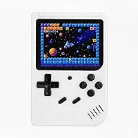 Vídeo Game Portátil Retro com Tela Colorida Console Compacto com Jogos Integrados Infantil e Adulto (Branco)