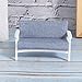 Okuyonic Maison de poupée Miniature canapé en Bois Mini Meubles modèle Bouleau et Tissu coloré pour Attirer Les Filles pour Les Jouets de décoration(White Fu Blue Grey)