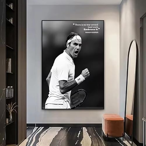 KIYXPWLZQ Famous Tennis Player Poster Canvas Paintings Modern Sports Star Posters And Prints Wall Art Pictures For Living Room Home Decor50X70Cm Frameless