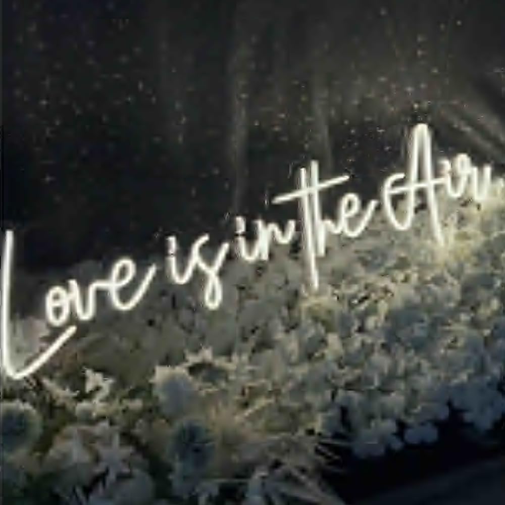 Love is in the Air Neon Sign Custom Wedding Decor, Led Neon Sign Wall Decor, Led Sign Wedding Backdrop, Neon Name Sign Personalized Gifts Size:25inches