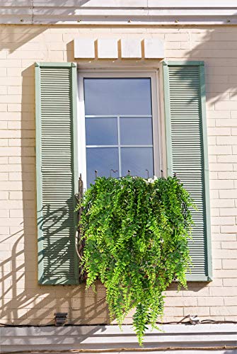 Recutms Hanging Artificial Plants Artificial Boston Fern Fake Hanging Plant Plastic Greenery Ivy Vinesfor Wall Home Room Garden Wedding Garland Outside Decoration(Pack Of 4) #TOP3