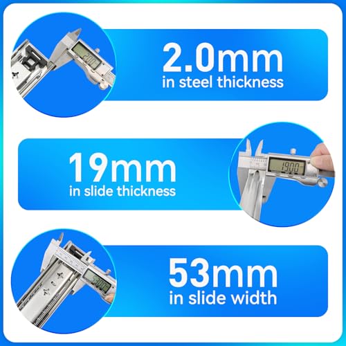 1 Pair Heavy Duty Drawer Slides Full Extension Side Mount 20 22 30 32 34 36 38 40 Inch Metal Rails Track Guide Glides Runners 260lbs (Without Lock, 26 inch) by Tahila - Image 3