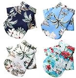 4 Pack Dog Shirt Hawaiian,Summer Sweatshirts Cat Pet Shirt - Cool, Breathable Dog Clothes -Small Med